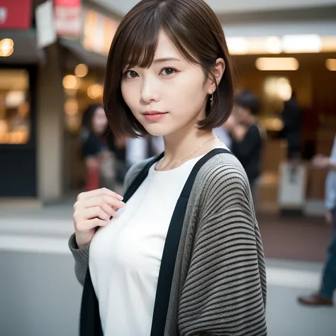 Ordinary woman in plain clothes、[photos realistic]!!,Candid flash photography、magnifica、Masa Nakayama、flash photo、Sui Ishida、Do not copy hands、adult lady、Shorthair