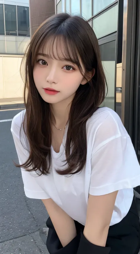 finely detail, hight resolution, hightquality、Perfect dynamic composition, Beautiful detailed eyes, Medium Hair, small tits、Natural Color Lip,Kamimei、Shibuya、20 years girl、1 persons、Transparent skin、Glowing hair、masutepiece, Best Quality, Ultra-detailed, f...