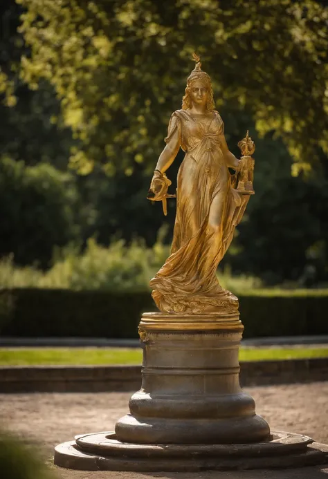 （Beaulieu gold sculpture），Fountain landscaping，（exquisite craft），，Natural sunlight，Shining Effect