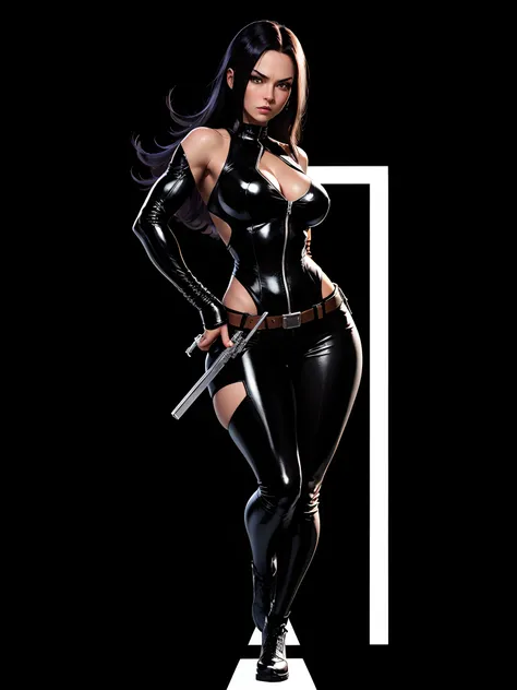 woman, 20 years old, domino (Neena Thurman) character from Marvel Comics. best known as a member of the mutant team X-Force. Created by writer Fabian Nicieza and artist/co-writer Rob Liefeld, with a round patch around his left eye like a mask on just one e...