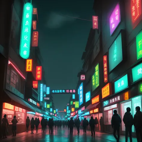 Dark city,Neon Street,China