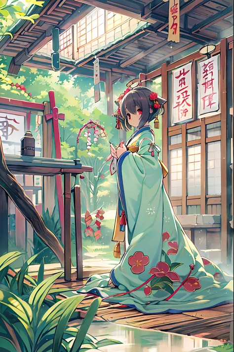 (1girl in:1.3),Solo,__body-parts__,, Official art, Unity 8k壁纸, ultra-detailliert, Beautiful and aesthetic, Beautiful, masutepiece, Best Quality,Fantastic atmosphere, Calming Palette, tranquil mood, Soft shading,, shrine maiden, Charmspell, Amulet familiar,...