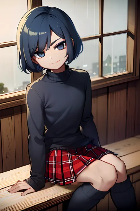 add red  plaid skirt, student skirt, 4k