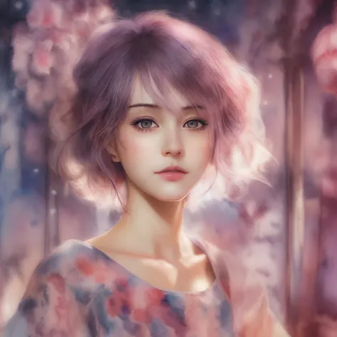 Girl Ultra Realism Anime Art Concept Cartoon Art Concept WLOP Intricately Detailed Magic 8k Unreal Engine Vintage Aesthetic Retro Vintage Style HD Watercolor Olga Schwarzlus Vetranano Bikova Fine Art Soft Watercolor Extreme Detail Digital Art 4k Ultra HD