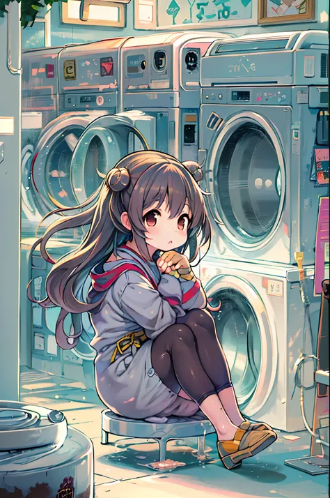 Anime girl sitting on chair in front of washing machine, anime moe art style, Cute anime girl, Anime visuals of cute girls, Anime Style 4K, Anime! 4K, Anime! 4 k, Anime Manga Robot!! Anime Girl, marin kitagawa fanart, Anime Loli, Cute Anime, Best Anime 4K ...