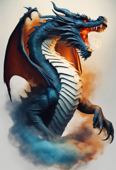 dragon in the shape of white smoke