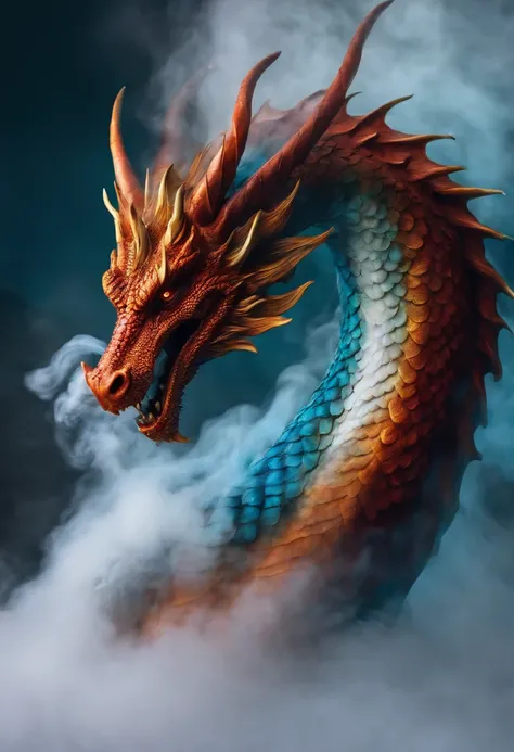 dragon in the shape of white smoke