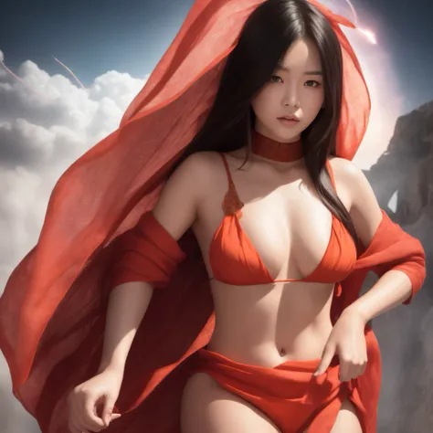 CG Giant Secret Realm，Asian women pose in colorful bikinis, Realistic secret manga girl rendering, detailed face of a asian girl, Realistic in the secret world, Smooth CG art, Realistic. Cheng Yi, Realistic secret style, A lovely secret rendering, Rendu po...