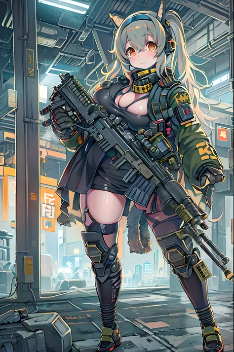 Anime girl with gun and futuristic costume, M4 Sopmod II Girls Frontline, anime machine gun fire, Mechanized soldier girl, railgun, best anime 4k konachan wallpaper, Fine details. girls frontline, digital cyberpunk - anime art, girls frontline style, from ...