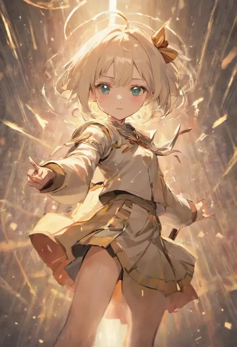 schoolgirls，A general,Dignified appearance，Skilled short white hair，Strong and sturdy body，Wearing armor，Holding a sword，Background nothingness