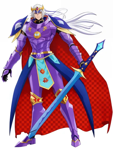 Cartoon of a man with a sword and armor, anthropomorphic raven knight, male djinn man demon hybrid, knights of zodiac girl, djinn man male demon, Yu-Gi-Oh Art Style, sengoku - era art style, Humanoid form, greek god in mecha style, Known Space Emperors, in...