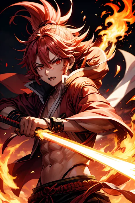 Demon Slayer Rengoku Fire Hashira Boy