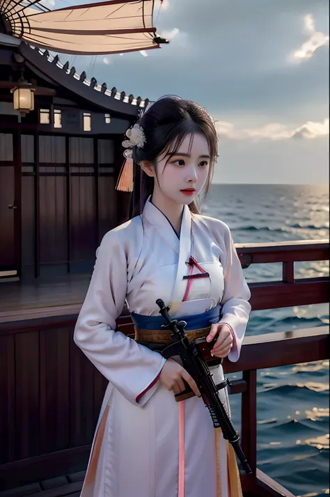 [((on ship deck,erjie,1girl,hanfu, alert,holding rifle,aiming and shooting,from everywhere))],
masterpiece,highres, highest qual...