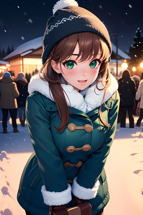 ((masterpiece, best quality, highres, UHD, perfect pixel, depth of field, 4k, RTX, HDR))), 1girl, single, solo, beautiful anime girl, beautiful artstyle, anime character, 24 years old, ((long hair, parted bangs, brown hair)), ((detailed face, blushing:1.2)...