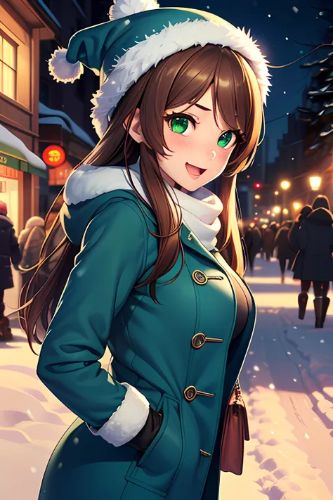 ((masterpiece, best quality, highres, UHD, perfect pixel, depth of field, 4k, RTX, HDR))), 1girl, single, solo, beautiful anime girl, beautiful artstyle, anime character, 24 years old, ((long hair, parted bangs, brown hair)), ((detailed face, blushing:1.2)...