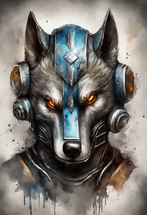 maximum quality, dramatic lighting, menacing pose, fierce expression, epic atmosphere, (((wolf head shaped helmet))), (((tiro de corpo inteiro))),um lobo feito de metal, ciborgue, estilo cyberpunk, mechnical, ((detalhes intrincados)), HDR, ((detalhes intri...