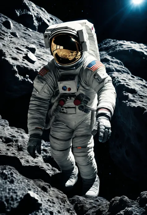 The astronaut，climbing the asteroid