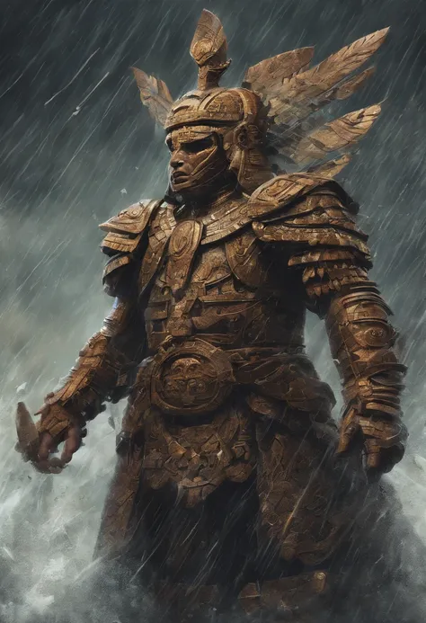 tlaloc dios de la lluvia, dia lluvioso, musculoso, hombre, delgado, atletico