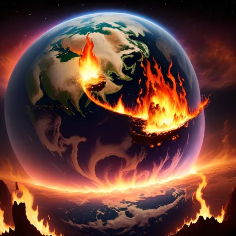 planet earth on fire