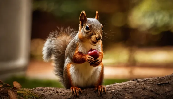 A squirrel giving a TED talk presentation to a crowd of squirrels in the office, with charts and graphs