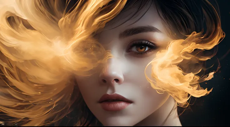 photo of the face of mine, emerging from swirling strokes of smoke and vapors, style of Peter Lindbergh, intricate artwork masterpiece, ominous, golden ratio, trending on cgsociety, intricate, epic, trending on artstation, by artgerm, highly detailed, vibr...