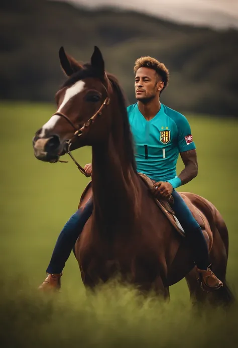 Neymar em cima de um cavalo