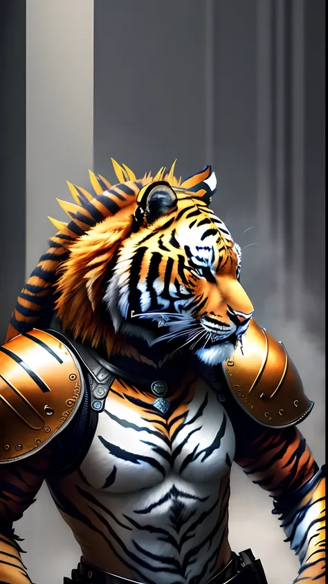 animalrizz   ((tigers)) 10, masterpiece, highres, absurd,photorealistic portrait, parley_armature, lion in armor ,wear parley_ar...