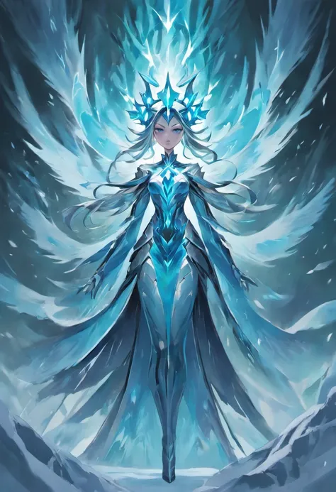 Behold, Lissandra, the Frostguard Queen of the Freljord, as she unveils her true power amidst a frozen realm of mystery. Through the medium of digital illustration, her icy visage emerges, blending elements of surrealist art and dark fantasy. Lissandras fi...