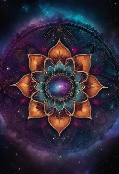 mandala with nebula background