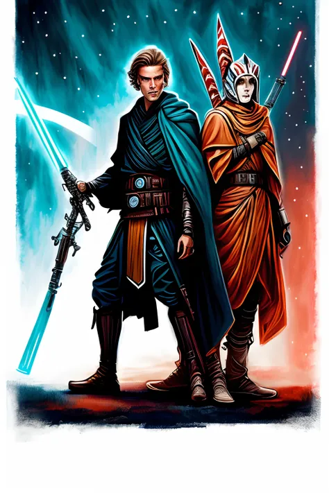 Anakin Skywalker and Ahsoka Tano