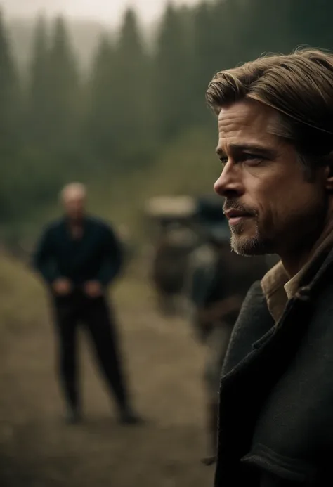 a narrator like brad pitt looks straight to camera