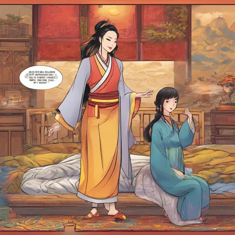 Chinese Cartoons, The comic story is presented in multiple regular colored panels. A man and a woman have gone through hardships，Then reunion，Sex in bed. Meticulous style