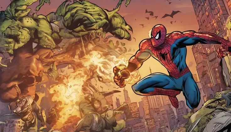 Spider-Man fights villains