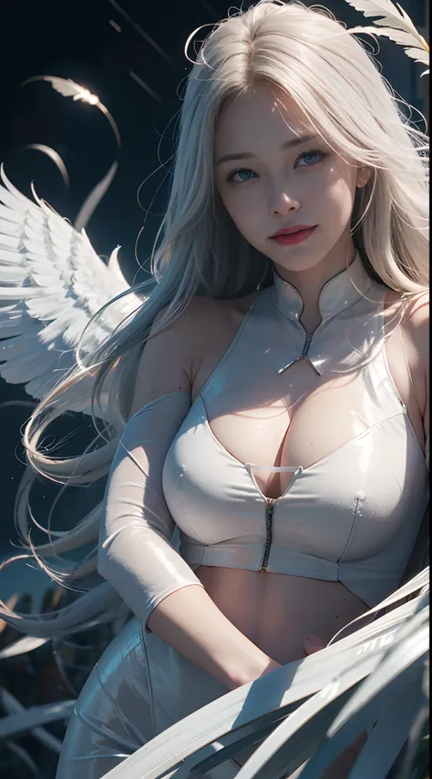 Elon Musk as an angel, white goose feathers wing, bamboo groove, dawn, glowing eyes, finno-ugric hunk, biological tendrils constricting body, heavy thick gel rain, close up, photorealistic, hyperrealism, DSLR, HDR, ray tracing, cell shading, vray, unreal e...