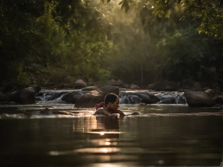 The Hmong hill tribe washed water in the stream. , high high quality , 4k