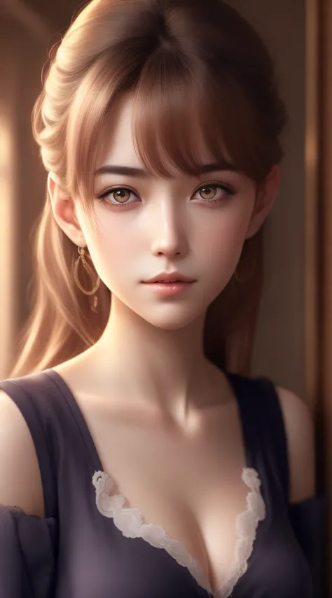 Best quality,masterpiece,ultra high res,(photorealistic:1.4),anime girl,shoulder,charming,Looking at the camera