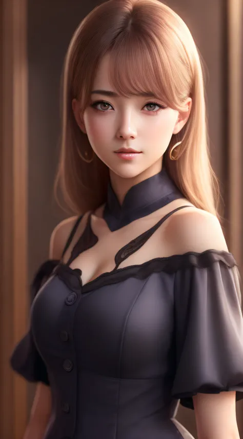 Best quality,masterpiece,ultra high res,(photorealistic:1.4),anime girl,shoulder,charming,Looking at the camera