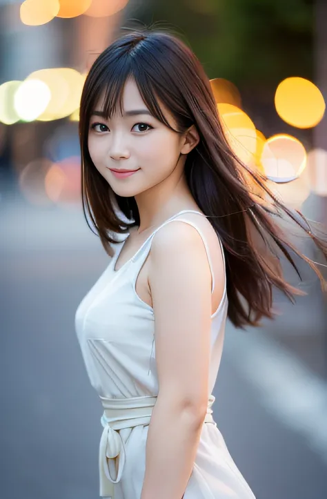 best quality, focus on the eyes, soft light, Using a reflector to brighten the face, (depth of field) ,ultra high res, (photorealistic:1.4), RAW photo, (bokeh:1.4),
1girl, japanese women, solo, cute, (smile shyly:1.1), dropping eyes, narrow waist, (full bo...