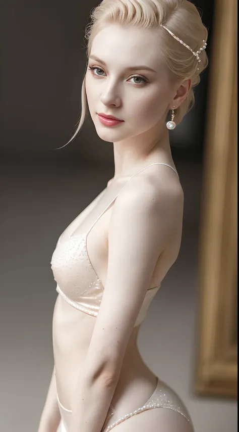 ((Pale Skin)), ((Pearl Skin)), Sexy Woman Portrait ((Perfect Feminine Face)), Precision, 8K, High Detail, (Highly Detailed CG Unity 8K Wallpaper), Ultra-realistic Full Shot Body Image, Beautiful (Skinny) Sexy, Trending in CGSociety, Complex, High Definitio...