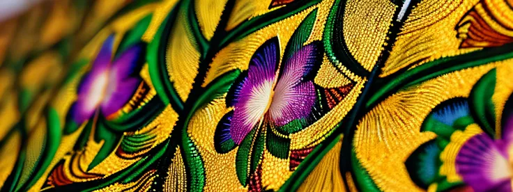 (by African Acrylic Textiles: 1.2), (masutepiece), (Best Quality), Extremely delicate and beautiful, Illustration, (African landscapes), A mesmerizing African landscape where enchanting elements blend seamlessly. (South Africa Plant, Thread production, tex...