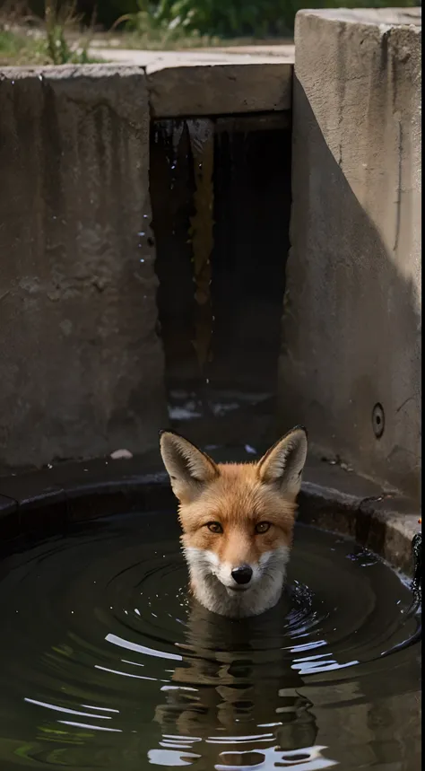 Seeing the fox in the well, he asked whether the well had enough water to drink.