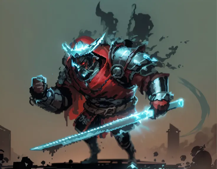 A man with a sword and a helmet,  angry character wielding a sword, , orc warrior,hyper HD，