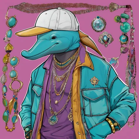 colour variant and different clothes and jewelry aswell as different colored dolphin