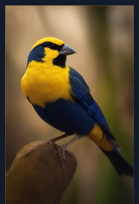 yellow dark blue canary bird full size background black, 8K Surreal, Realistic texture, Unreal Natural Lighting Engine, cinestill 800, (35mm Spring)