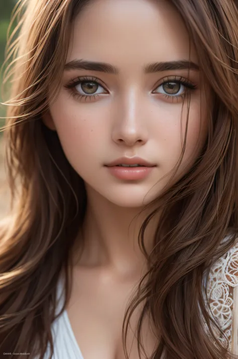 close-up of 20 years old Ana De Armas, (((masterpiece))), ((best quality)), ((intricate detailed)), ((Hyper realistic)),  highly detailed, illustration, 1girl, detailed face, beautiful detailed eyes, long hair, brown eyes, , Analogous color scheme ,   perf...