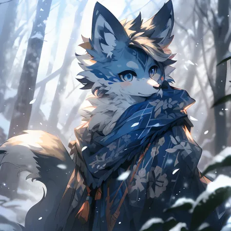 anime - style image of a wolf in a winter forest, very very beautiful furry art, winter concept art, trending on artstation pixiv, anime art wallpaper 4 k, anime art wallpaper 4k, 8k high quality detailed art, anime art wallpaper 8 k, 4k anime wallpaper, a...