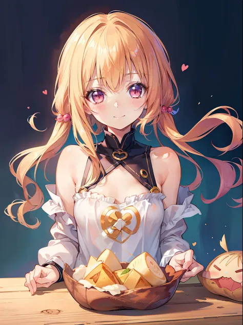 1 cute girl, Baked sweet potato ,character focus,upper shoulders, portrait , front ,close to viewer, smile , blush , high resolution,(incredibly absurdres), (hires.fix:1.3),anime visual,extremely detailed CG unity 8k wallpaper, ((masterpiece)), ((top-quali...