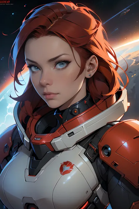 a close up of a woman with red hair wearing a futuristic suit, portrait armored astronaut girl, portrait anime space cadet girl, wojtek fus, alexandra fomina artstation, epic sci-fi character art, epic sci - fi character art, detailed digital concept art, ...