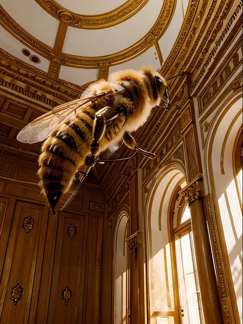 1Honey bee flying in royal palace, in heaven