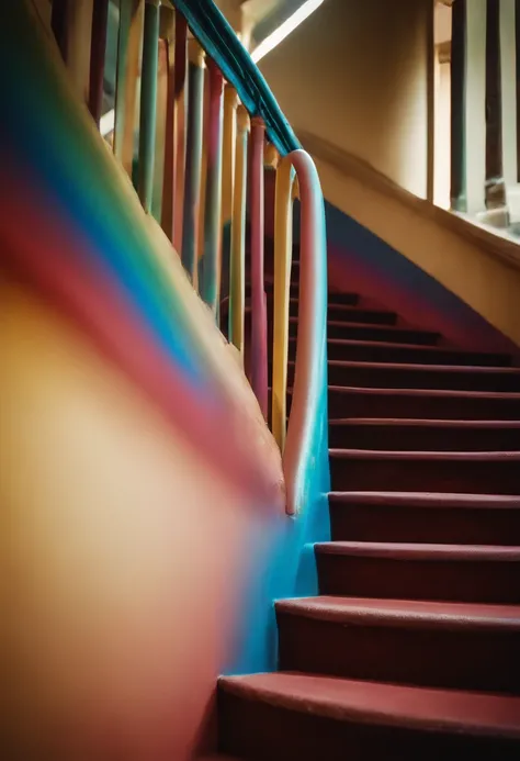 Close-up of the stairs leading to the rainbow sky, stairway to heaven, A very colorful heaven, stairs from hell to heaven, Leading to the Sky, Rainbow clouds, Colors of Heaven, Rainbow Trail, Colorful sky, Rainbow clouds, Heaven!!!!!!!!, rainbow, Rainbow c...